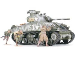 田宫 35250 1/35 美国 M4A3谢尔曼中坦克 75毫米炮配备 后期型 (前线突破)