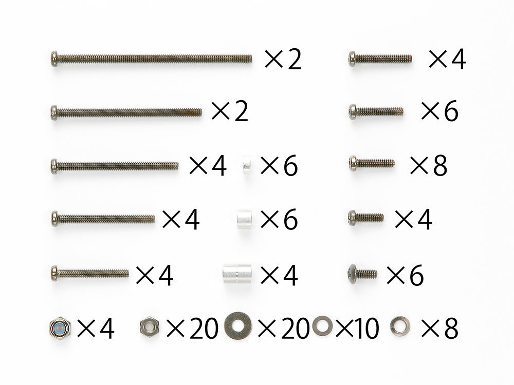 95233_02a 田宫 95233 1/32 迷你四驱车 Black Plated Screw Set - 图片 1