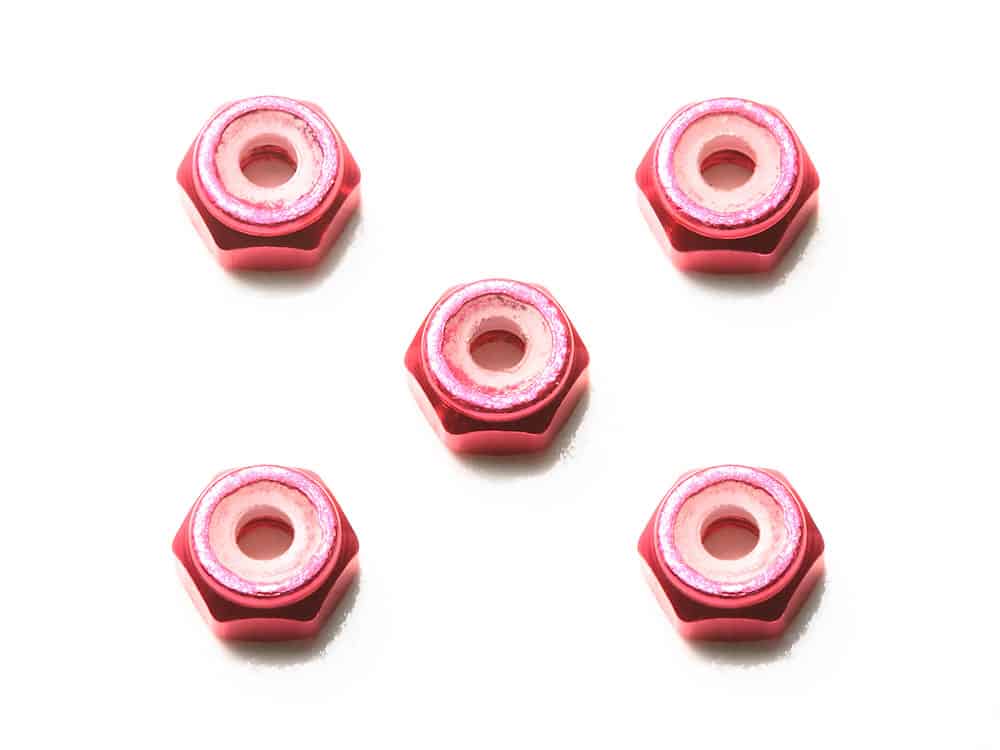 95426_1 田宫 95426 2mm 铝制锁紧螺母 (粉红色, 5个) - 图片 1