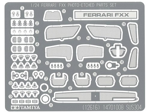 12616-1 Tamiya 12616 1/24 法拉利 FXX 蚀刻零件改造套件 - 图片 1