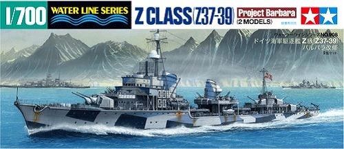 31908 田宫 31908 1/700 德国 驱逐舰 Z级 (Z37-39) 巴巴拉改修计划 2舰套装 - 图片 1