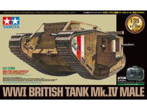 田宫 48214 1/35 RC遥控坦克 第一次世界大战 英国 Mk.IV雄性坦克（带2.4GHz遥控器） - 图片 2