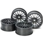 田宫 54738 RC 24mm Med Narrow 18Sp 车轮黑色偏移 0 硬 4 件