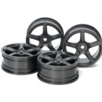 田宫 54739 RC 24mm Med Narrow 5 Sp Wheels Black Offset 0 Hard 4pcs