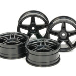 田宫 54853 中窄双 5 辐车轮（24mm 宽度，偏移+2）（黑色/4 件）