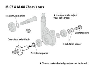 田宫 54996 M-Chassis 轻质一体式铝轴和花鼓组 - 图片 3