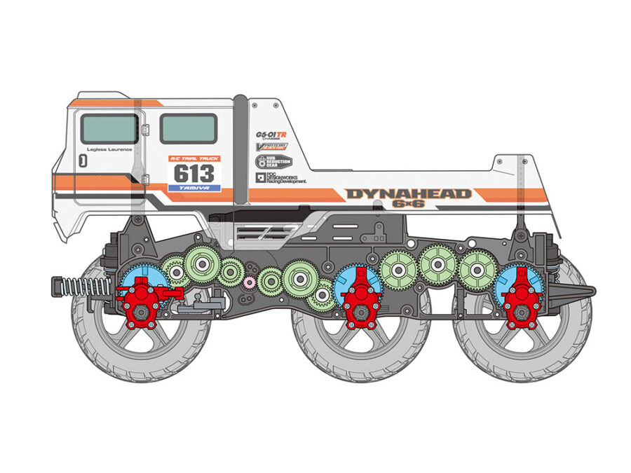 田宫 58660 1/18 RC遥控车 动力头 Dynahead 6x6 (G6-01TR底盘) - 图片 8