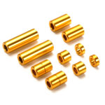 田宫 95442 1/32 迷你四驱车 铝制垫片组 (12/6.7/6/3/1.5mm, 2pcs. each) (金色)