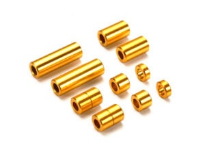 田宫 95442 1/32 迷你四驱车 铝制垫片组 (12/6.7/6/3/1.5mm, 2pcs. each) (金色)