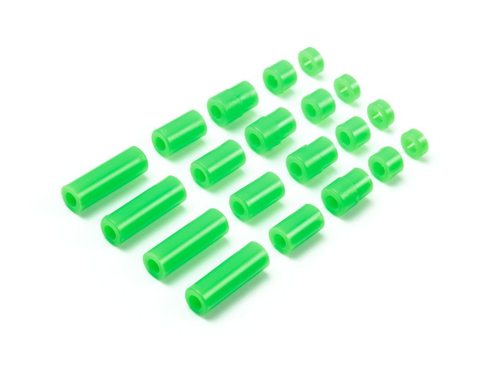 95443_1 田宫 95443 1/32 迷你四驱车 轻质塑料垫片组 (12/6.7/6/3/1.5mm) (荧光绿) - 图片 1