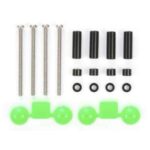田宫 94754 1/32 迷你四驱车 Aluminum Spacer Set (12mm, 3mm, 1.5mm / 4pcs. Each) (Black)