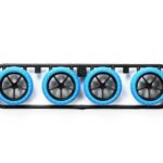 田宫 95254 1/32 迷你 4WD 硬拱形轮胎（蓝色）带 Carbon Rein Lg Dia 车轮