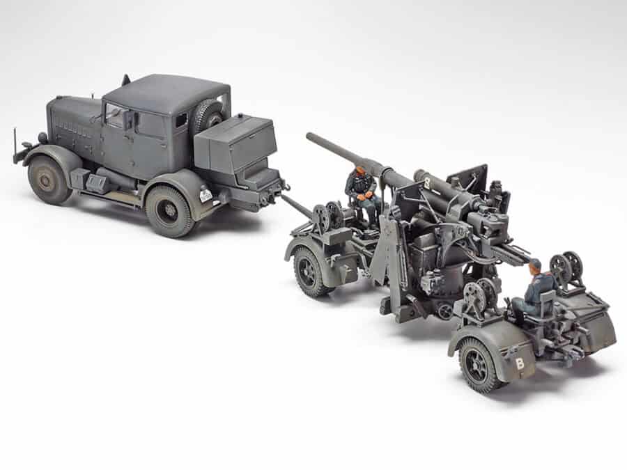 田宫 37027 1/48 德国重型拖拉机 SS-100 & amp; 88mm 高射炮 Flak37 套装 - 图片 5