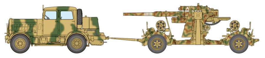 田宫 37027 1/48 德国重型拖拉机 SS-100 & amp; 88mm 高射炮 Flak37 套装 - 图片 7