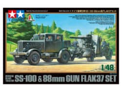田宫 37027 1/48 德国重型拖拉机 SS-100 & amp; 88mm 高射炮 Flak37 套装 - 图片 2