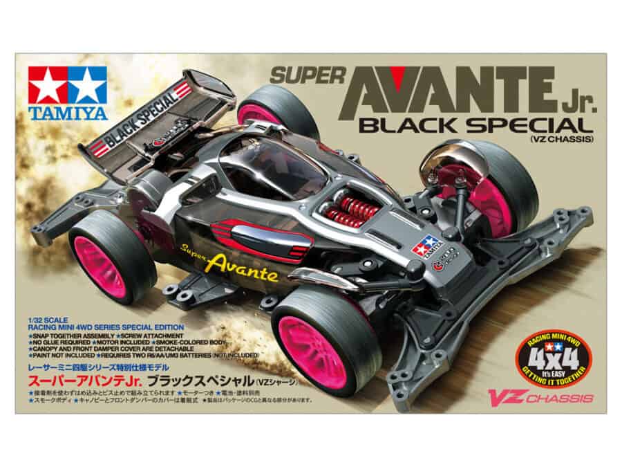 田宫 95648 1/32 迷你四驱车 超级阿凡达 Jr.  Super Avante Jr. 黑色特别版 (VZ底盘) - 图片 2
