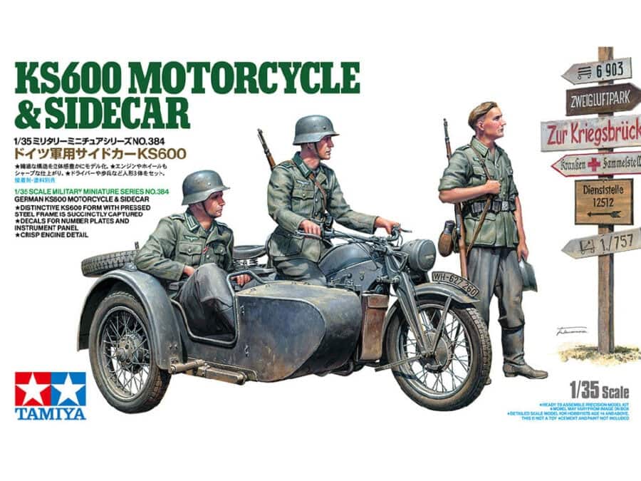 田宫 35384 1/35 德国 挎斗摩托车 KS600 - 图片 2