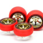 田宫 95665 Fully Cowled Mini 4WD 全罩式四驱车30週件纪念 红色光面轮胎 & 电镀金色轮圈