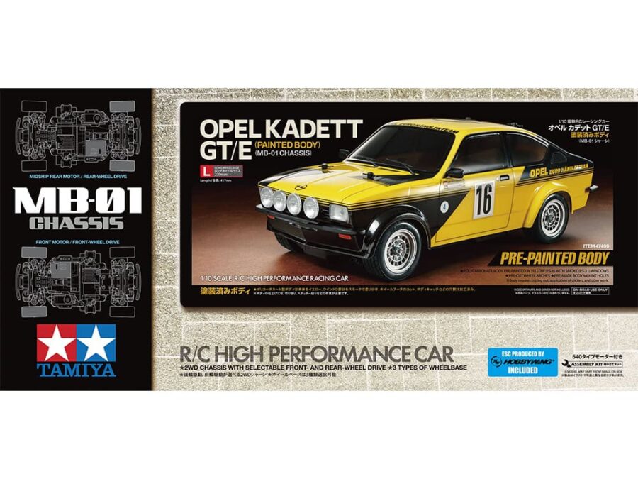 田宫 47499 1/10 RC遥控车 欧宝 Kadett GT/E (已上色车壳版) (MB-01底盘) - 图片 2