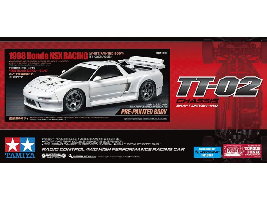 田宫 47506 1/10 RC遥控车 1998 本田 NSX Racing (白色已上色车壳版) (TT-02底盘) - 图片 2