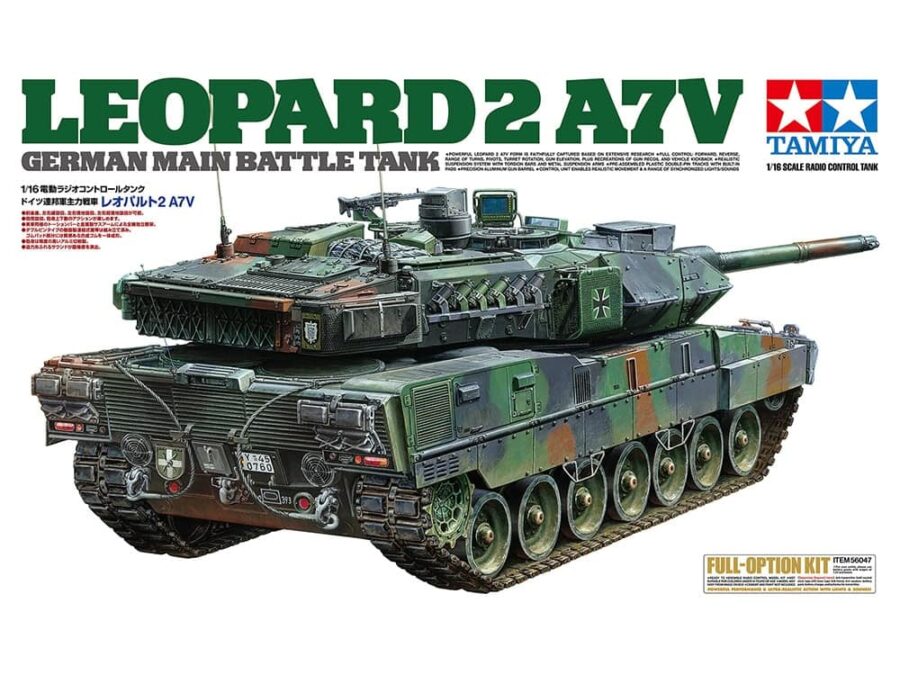 田宫 56047 1/16 RC遥控坦克 德国 豹2型主战坦克A7V型 全装备套件 - 图片 2