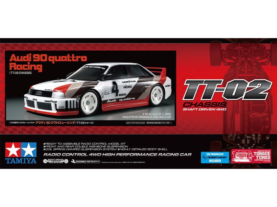 田宫 58744 1/10 RC遥控车 奥迪 90 quattro Racing (TT-02底盘) - 图片 2