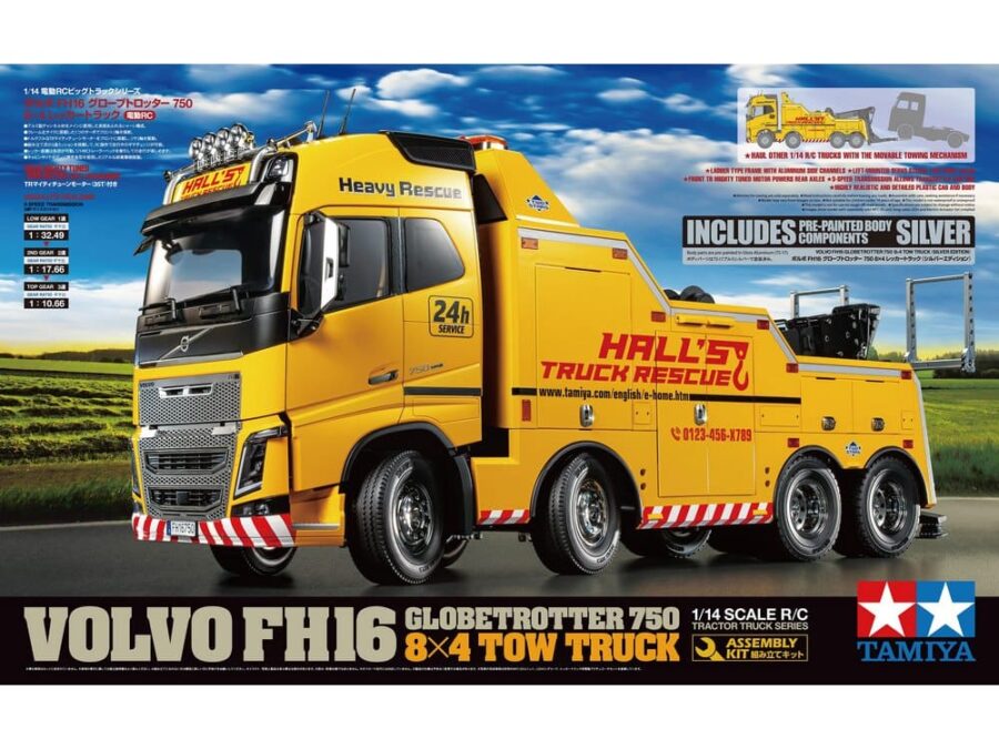 Tamiya 47528 1/14 RC Volvo FH16 Globetrotter 750 8x4 Tow Truck (Silver Edition) - 图片 2